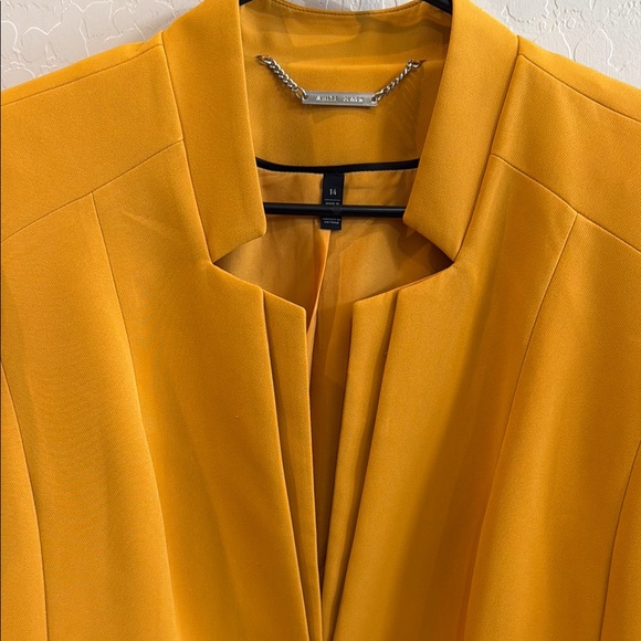 White House Black Market Mustard Yellow Tailored Blazer size 14 - Picture 8 of 8